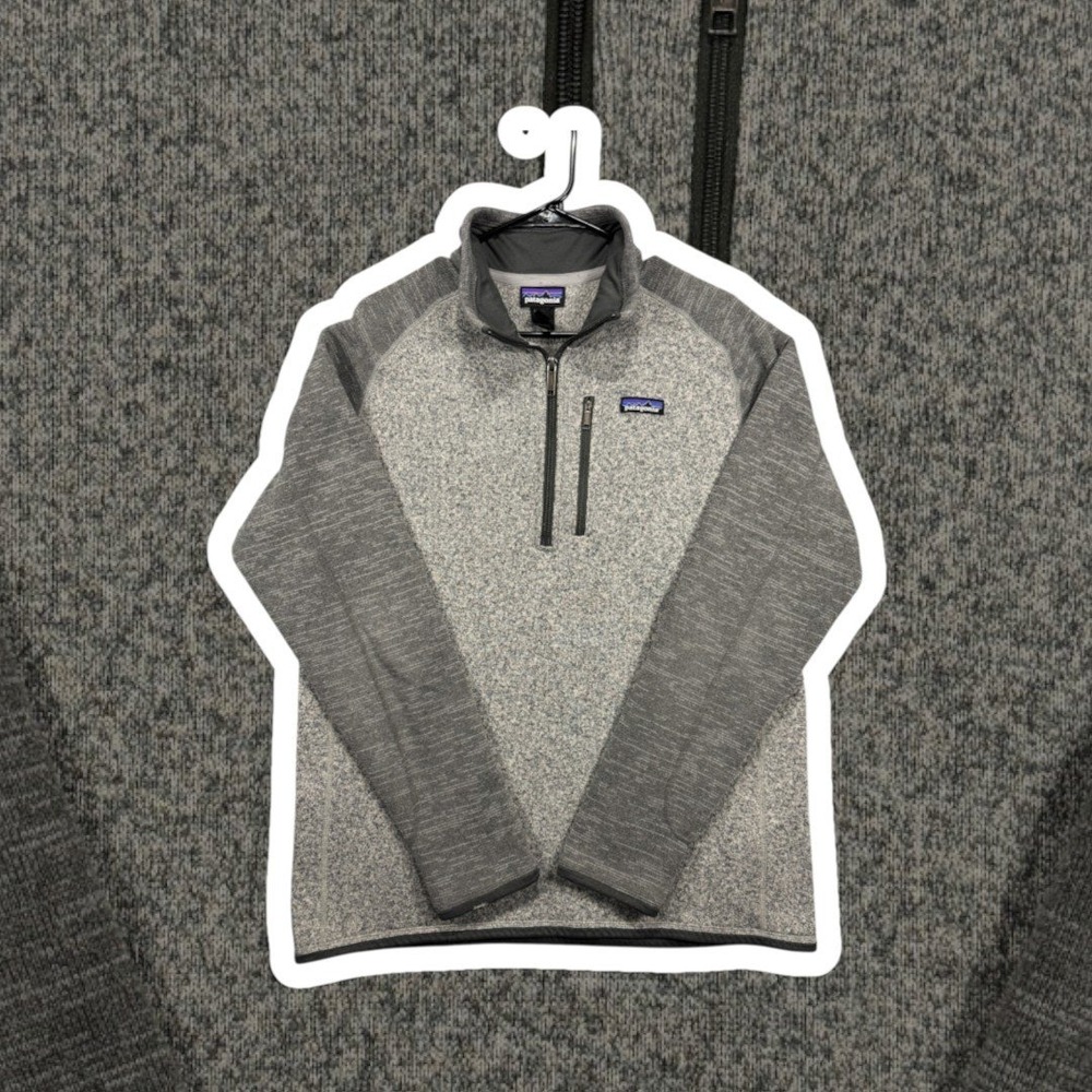 Patagonia Better Sweater 1/4-Zip Fleece Pullover Mens Large Nickel Forge Grey L